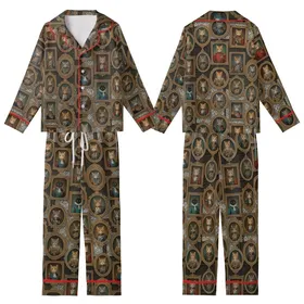 Cat Lovers' Painterly Antique Feline Royalty Gallery Wall with Ornate Gold Frames, Damask & Deep Hues Kid Satin Pajamas Set