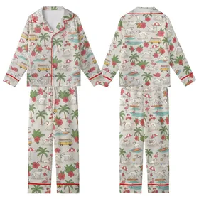 Dog Lover's Whimsical Tropical Party Art: Retro Greyhounds & Flamingos - Muted Greige Design Kid Satin Pajamas Set