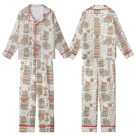 Women's Book Lover Satin Pajamas: Whimsical Literary 'Banned Books' Print Sleep Set Kid Satin Pajamas Set