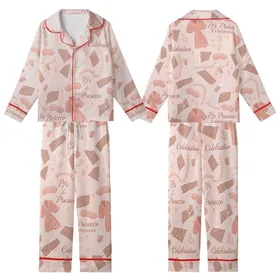 Women's PJs & Prosecco Celebration Pajamas: Rose Gold Glitter, Pearl & Champagne Sleep Set Kid Satin Pajamas Set