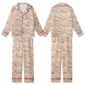 Bridesmaid & Bride Satin Sleep Set: Champagne Rose Script Personalized Bridal Loungewear Kid Satin Pajamas Set