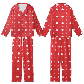 Great Dane XLarge Dog Pajama Pattern: Red Polka Dot Paw Print Digital Download with Zipper - A4/Letter/Poster Print Kid Satin Pajamas Set
