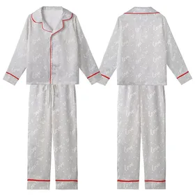Kindred Spirit's Heather Grey Cursive Love Script Hand-drawn Heart Dot Casual Top Kid Satin Pajamas Set