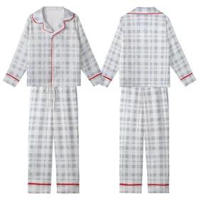 Modern Minimalist: Cool Tone Geometric Grid Stripe Design - Contemporary Fashion Piece Kid Satin Pajamas Set