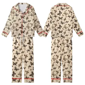 Elegant Style: Delicate Floating Butterflies – Muted Earth Tone Brown & Sepia Wing Motif Kid Satin Pajamas Set