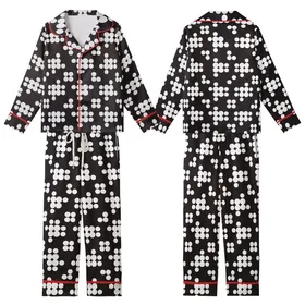 Modern Minimalist's Crisp White Layered Geometric Circle Style Piece Kid Satin Pajamas Set