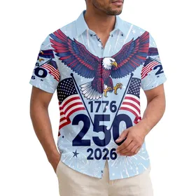 American 250th Anniversary Patriotic Eagle Flag - 1776-2026 Commemorative Art Short-sleeve Hawaiian Shirt