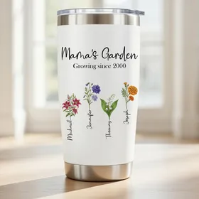 Personalized Mama's Garden Stainless Tumbler 20oz Mother's Day Gift