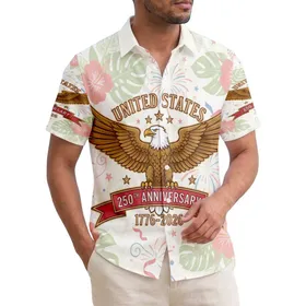 Bald Eagle American Flag 1776-2026 - USA 250th Anniversary Independence Day Gift for Dad Hawaiian Shirt