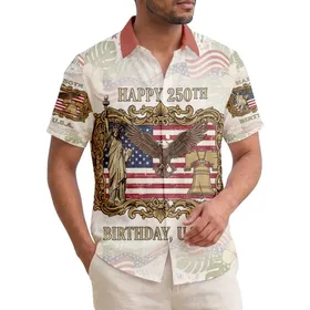 Statue of Liberty Bald Eagle Liberty Bell Flag 1776-2026 - USA 250th Anniversary Hawaiian Shirt