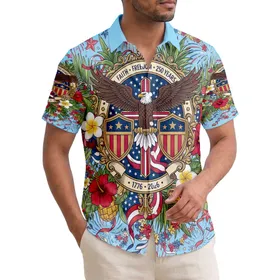 Bald Eagle American Flag Cross - USA 250th Anniversary 1776-2026 Independence Day Hawaiian Shirt