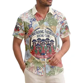 Founding Fathers Raccoon Colonial Club 1776 - USA 250th Anniversary Independence Day Hawaiian Shirt