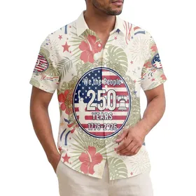 Distressed Flag We The People 1776-2026 - USA 250th Anniversary Patriotic Tropical Hawaiian Shirt