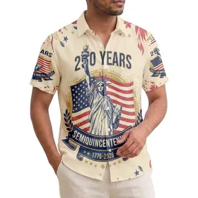 Statue of Liberty Flag 1776-2026 - USA 250th Anniversary Independence Day Tropical Hawaiian Shirt