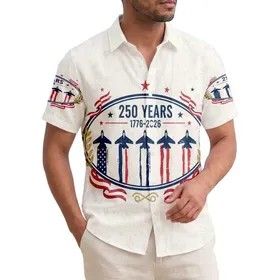 Commemorative Jet American Flag 1776-2026 - USA 250th Anniversary Patriotic Design Hawaiian Shirt