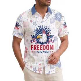 Bald Eagle American Flag 1776-2026 - USA 250 Years of Freedom Independence Day Gift for Dad Hawaiian Shirt