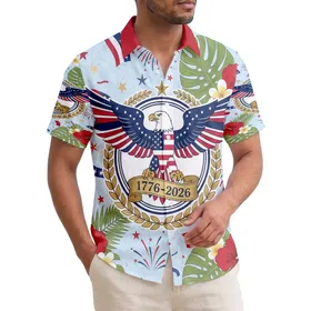 Bald Eagle Flag 1776-2026 USA 250th Anniversary - Independence Day Patriotic Gift Hawaiian Shirt