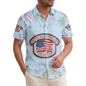 Distressed American Flag 1776-2026 - USA 250th Anniversary Independence Day for Veterans Hawaiian Shirt