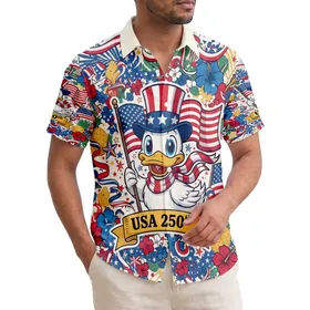 Uncle Sam Duck American Flag - USA 250th Anniversary Independence Day Patriotic Gift Hawaiian Shirt
