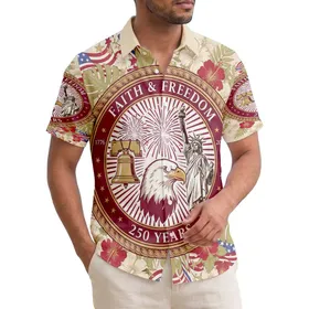 Bald Eagle Liberty Bell 1776-2026 American Flag Tropical - USA 250th Anniversary Freedom Hawaiian Shirt