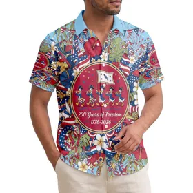 Patriotic Hawaiian Ducks Colonial Soldiers 1776 Flag - USA 250th Anniversary Hawaiian Shirt