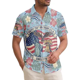 Statue of Liberty Eagle Flag 1776 - USA 250th Anniversary Patriotic Gift for Veterans Hawaiian Shirt