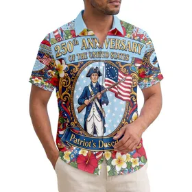 Patriot Minuteman Colonial Soldier Betsy Ross Flag 1776 - USA 250th Anniversary Gift Hawaiian Shirt