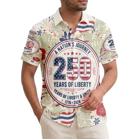 A Nation's Journey 250 Years Liberty Emblem - USA 250th Anniversary Independence Day Hawaiian Shirt