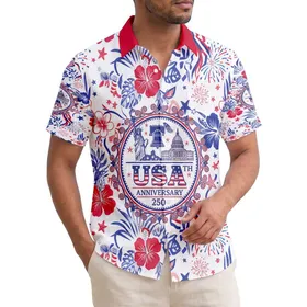 Bald Eagle Statue Liberty USA 1776-2026 - USA 250th Anniversary Independence Hawaiian Shirt