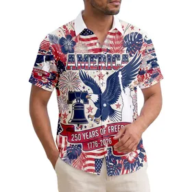 Bald Eagle Lady Liberty Flag 1776 Patriotic - USA 250th Anniversary Independence Day Hawaiian Shirt