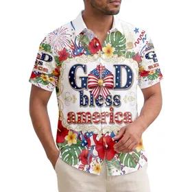 GOD bless america Patriotic Hawaiian Tropical Art - USA 250th Anniversary 1776-2026 Hawaiian Shirt
