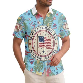 Betsy Ross Flag 1776-2026 Tropical - USA 250th Anniversary Independence Day Patriotic Hawaiian Shirt