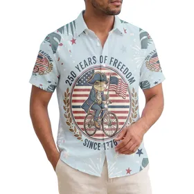 Frog Colonial Soldier 1776 Flag - USA 250 Years of Freedom Independence Day Gift Hawaiian Shirt