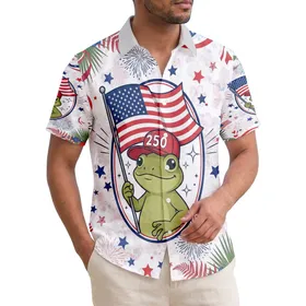 Frog American Flag 250 Cap - USA 250th Anniversary 1776-2026 Liberty Freedom Hawaiian Shirt