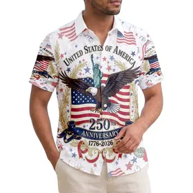 Bald Eagle American Flag 1776-2026 - USA 250th Anniversary Independence Day Gift for Dad Hawaiian Shirt