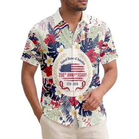 Distressed Flag 1776-2026 - USA 250th Anniversary Patriotic Gift for Veterans Hawaiian Shirt