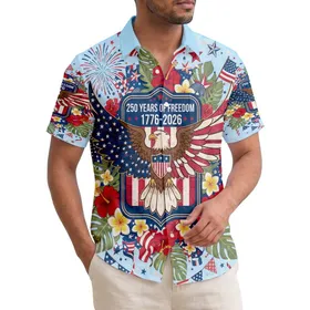 Bald Eagle American Flag 1776-2026 - USA 250th Anniversary Independence Day Gift for Dad Hawaiian Shirt