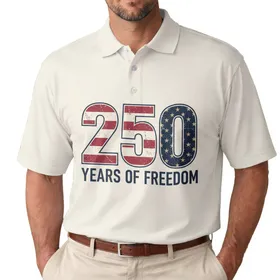 USA 250 Years of Freedom Flag Design - 1776-2026 250th Anniversary Patriotic Gift Men's Polo Shirt