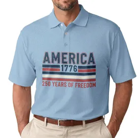 America 1776 250 Years of Freedom Distressed Stripes - USA 250th Anniversary Celebration Men's Polo Shirt
