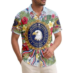 Patriotic Hawaiian Eagle 1776-2026 - USA 250th Anniversary Independence Day Gift Hawaiian Shirt