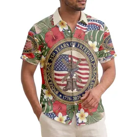 Battlefield Cross American Flag 1776 - USA 250th Anniversary Patriotic Veterans Hawaiian Shirt