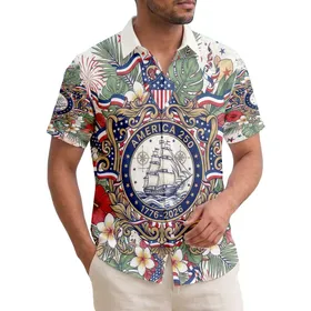 Vintage Sailing Ship Compass 1776 - USA 250th Anniversary Independence Day Gift for Dad Hawaiian Shirt