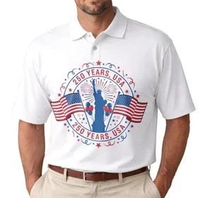 USA 250 Years Patriotic Flags Liberty Fireworks Balloons - USA 250th Anniversary 1776-2026 Men's Polo Shirt