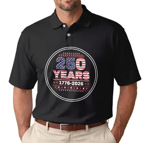 250 Years 1776-2026 Patriotic Emblem - USA 250th Anniversary Independence Day Men's Polo Shirt