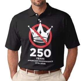 No Crown Prohibition Icon 1776 - USA 250th Anniversary Independence Day Gift for Dad Men's Polo Shirt