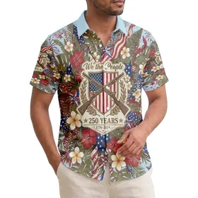 We The People Distressed Flag Emblem 1776-2026 - USA 250th Anniversary Gift for Veterans Hawaiian Shirt