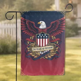 Bald Eagle American Flag 1776-2026 - USA 250th Anniversary Freedom Celebration Garden Flag