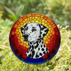 Dalmatian Dog Stained Glass Mosaic Art - Tiffany Style Window Home Decor Pet Gift Stained Glass Suncatcher