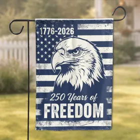 Bald Eagle American Flag 1776-2026 - USA 250 Years of Freedom Anniversary Art Garden Flag