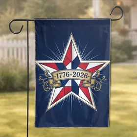 1776-2026 America 250th Patriotic Star - Independence Day American History Gift Garden Flag
